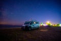 Campervan or motorhome parked on the beach in Greece